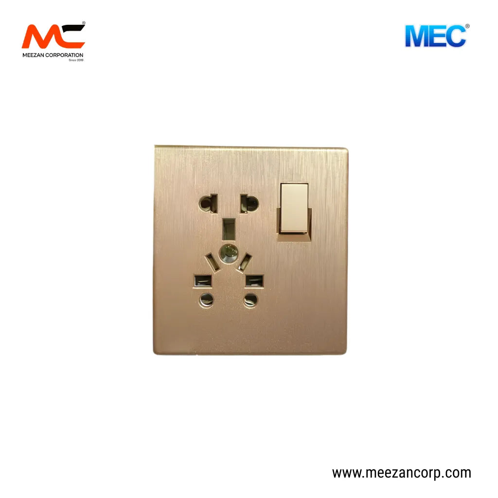 9 in 1 Universal Multi-functional Multi Plug Slim Full Golden (MEC)