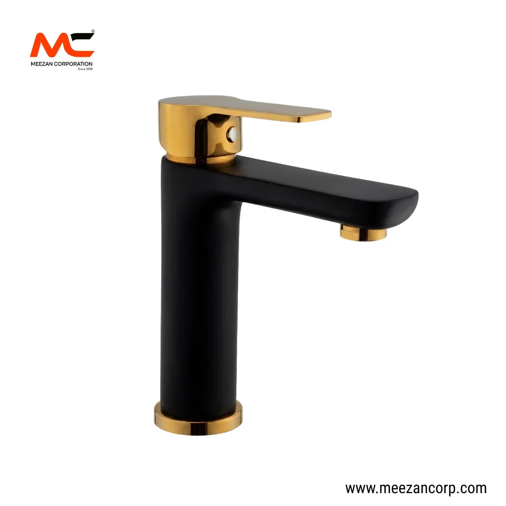 Basin Mixer – Matte Black & Gold Finish