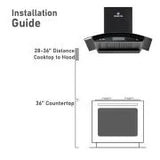 Golden Fuji GF-300 Wall-Mounted Chimney Range Hood with Touch & Hand Sensor