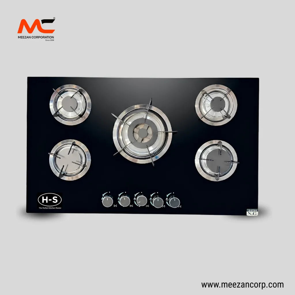 H-S 5-Burner Tempered Glass Built-In Hob