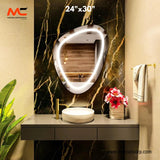 LED Mirror – Asymmetrical Pebble Loop Glow