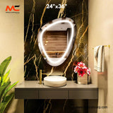 LED Mirror – Asymmetrical Pebble Loop Glow