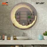 LED Mirror – Concentric Orbit Glow