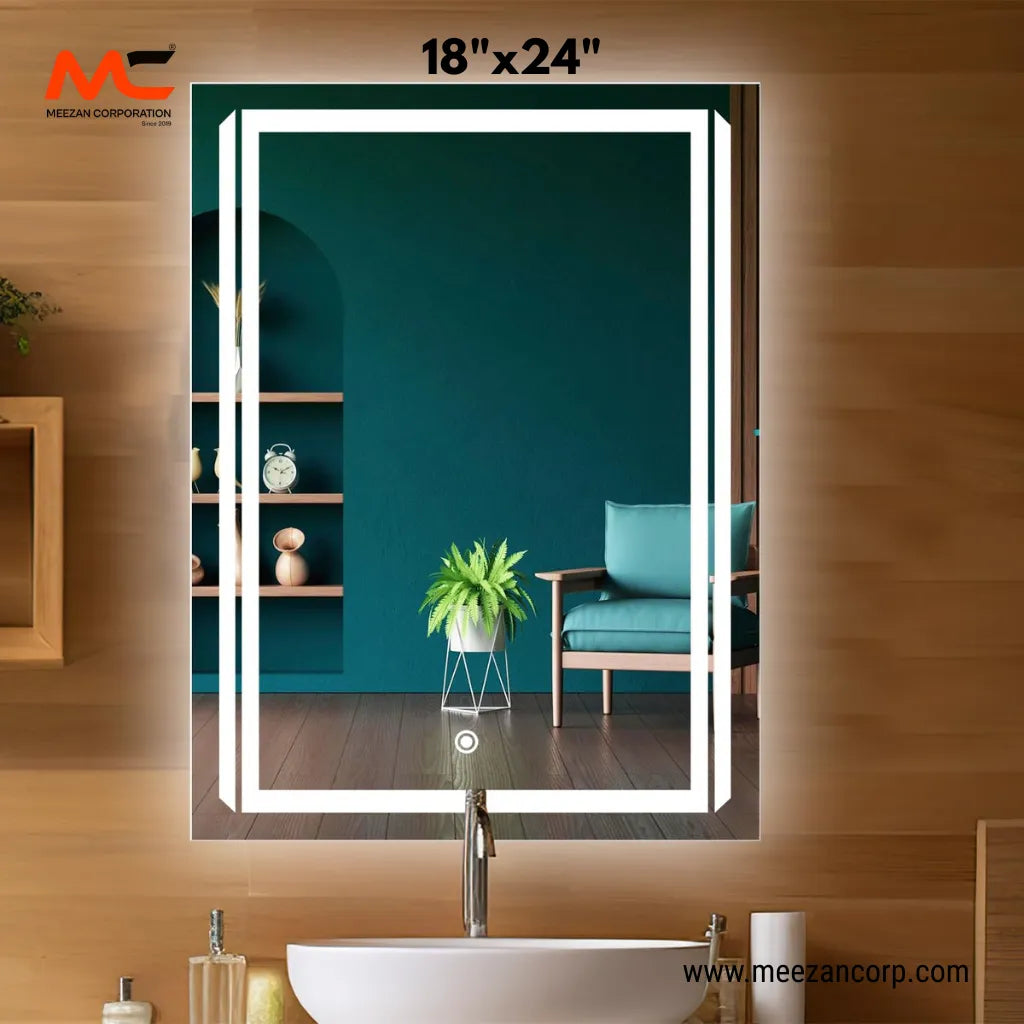 LED Mirror – Dual-Stripe Linear Glow