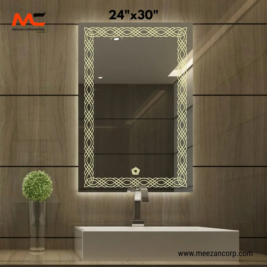 LED Mirror – Interwoven Ornate Glow