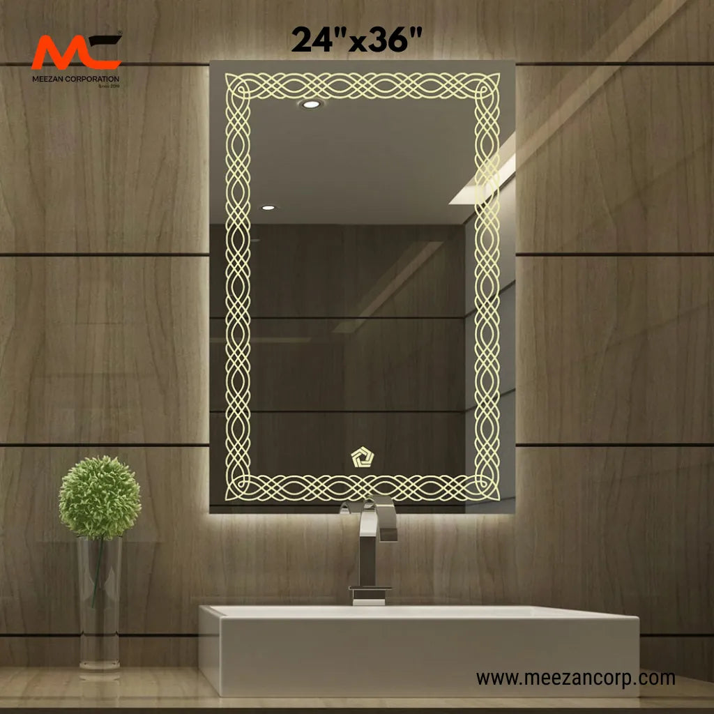 LED Mirror – Interwoven Ornate Glow
