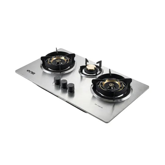 NasGas DG-1428 SS 3-Burner Stainless Steel Built-In Gas Hob