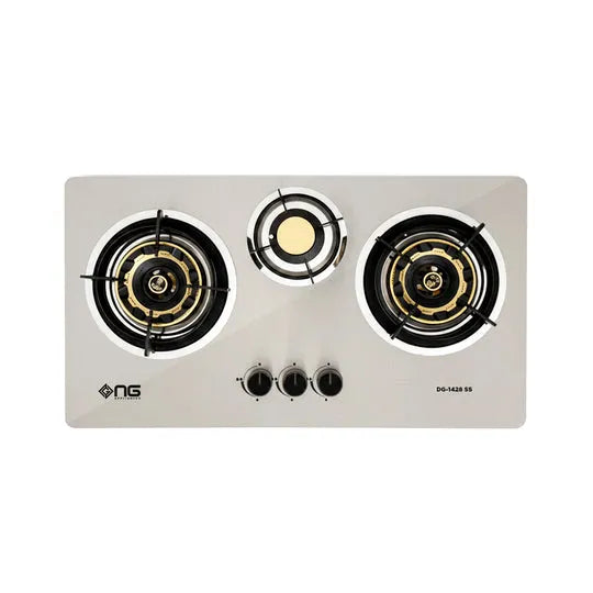 NasGas DG-1428 SS 3-Burner Stainless Steel Built-In Gas Hob