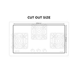NasGas DG-2034 SS 3-Burner Stainless Steel Built-In Gas Hob