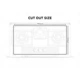 NasGas DG-222 BK 3-Burner Black Glass Built-In Gas Hob