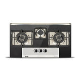 NasGas DG-222 BK 3-Burner Black Glass Built-In Gas Hob