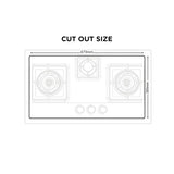 NasGas DG-225G 3-Burner Tempered Glass Built-In Gas Hob