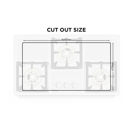 NasGas DG-227 S 3-Burner Stainless Steel Built-In Gas Hob