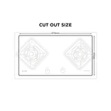 NasGas DG-31G Dual-Fuel 2-Burner Tempered Glass Built-In Gas Hob
