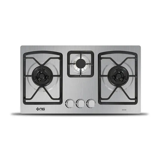 NasGas DG-333 3-Burner Non-Magnetic Stainless Steel Built-In Gas Hob