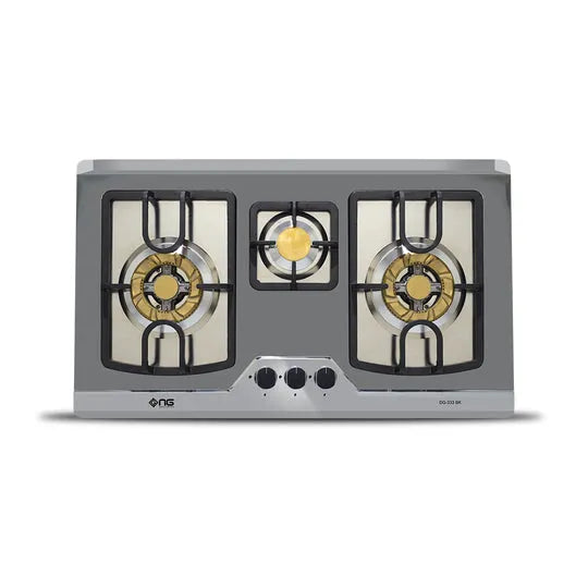 NasGas DG-333 BK 3-Burner Stainless Steel Built-In Gas Hob