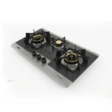 NasGas DG-346 BK 3-Burner Black Stainless Steel Built-In Gas Hob