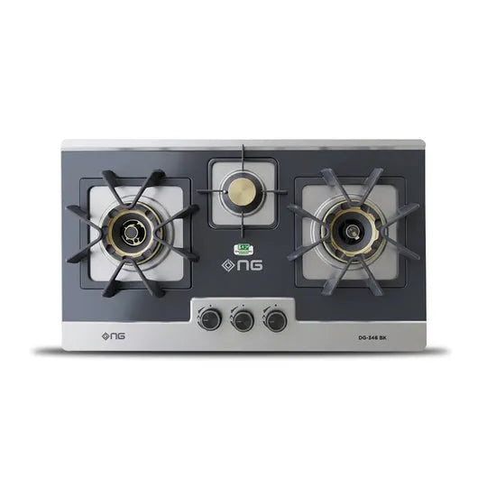 NasGas DG-346 BK 3-Burner Black Stainless Steel Built-In Gas Hob