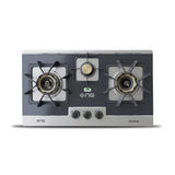 NasGas DG-346 BK 3-Burner Black Stainless Steel Built-In Gas Hob