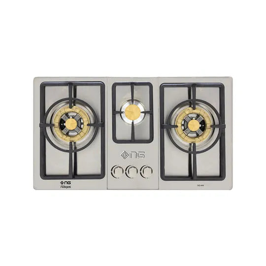 NasGas DG-444 3-Burner Stainless Steel Built-In Gas Hob with Auto Ignition