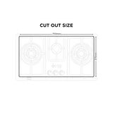 NasGas DG-444 BK 3-Burner Built-In Gas Hob