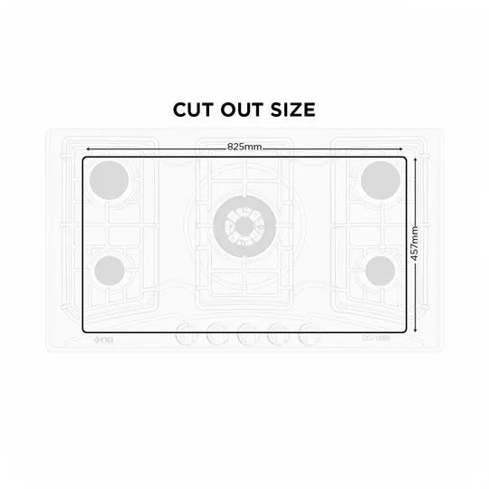 NasGas DG-555 S 5-Burner Stainless Steel Built-In Gas Hob with Auto Ignition