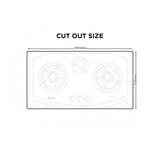 NasGas DG-931 BK 3-Burner Black Glass Built-In Gas Hob