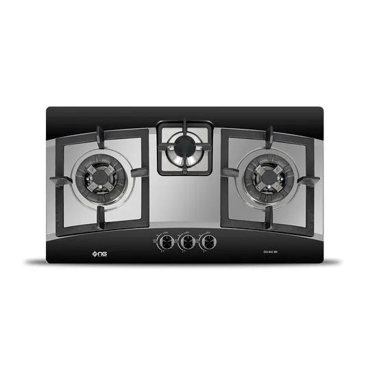 NasGas DG-932 BK 3-Burner Stainless Steel Built-In Gas Hob
