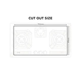 NasGas DG-933 BK 3-Burner Built-In Gas Hob with Auto Ignition