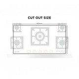 NasGas DG-GN 5 5-Burner Tempered Glass Built-In Gas Hob with Auto Ignition