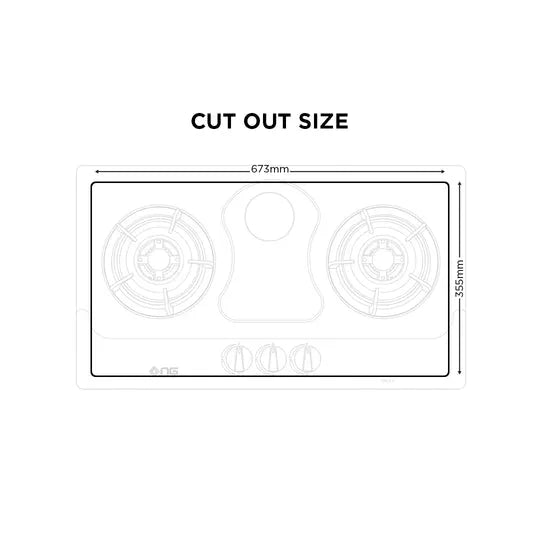 NasGas DG-SN2 2-Burner Stainless Steel Built-In Gas Hob