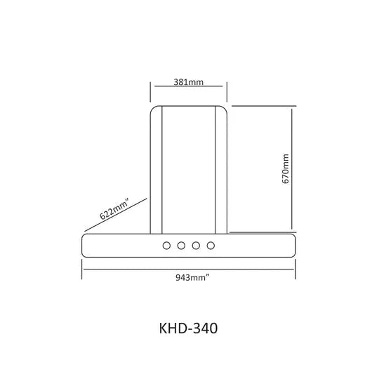 NasGas Turbo-Suction Silent Kitchen Hood (KHD-340)