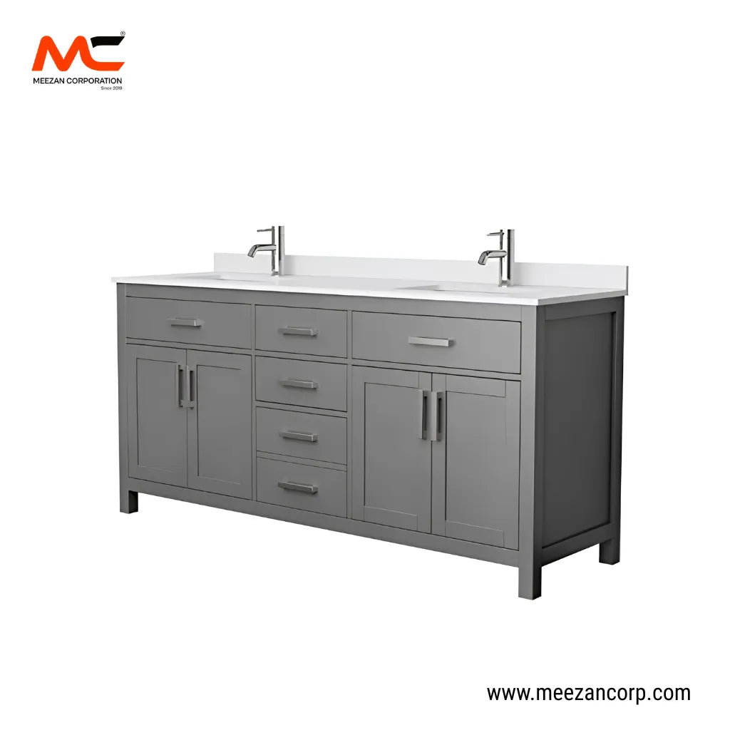 PVC Vanity Grey Double Sink