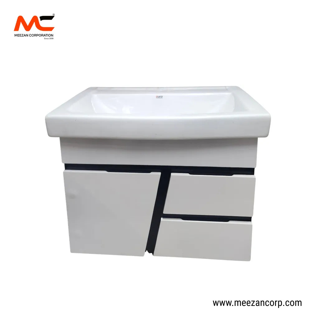 PVC Vanity White Black Strip