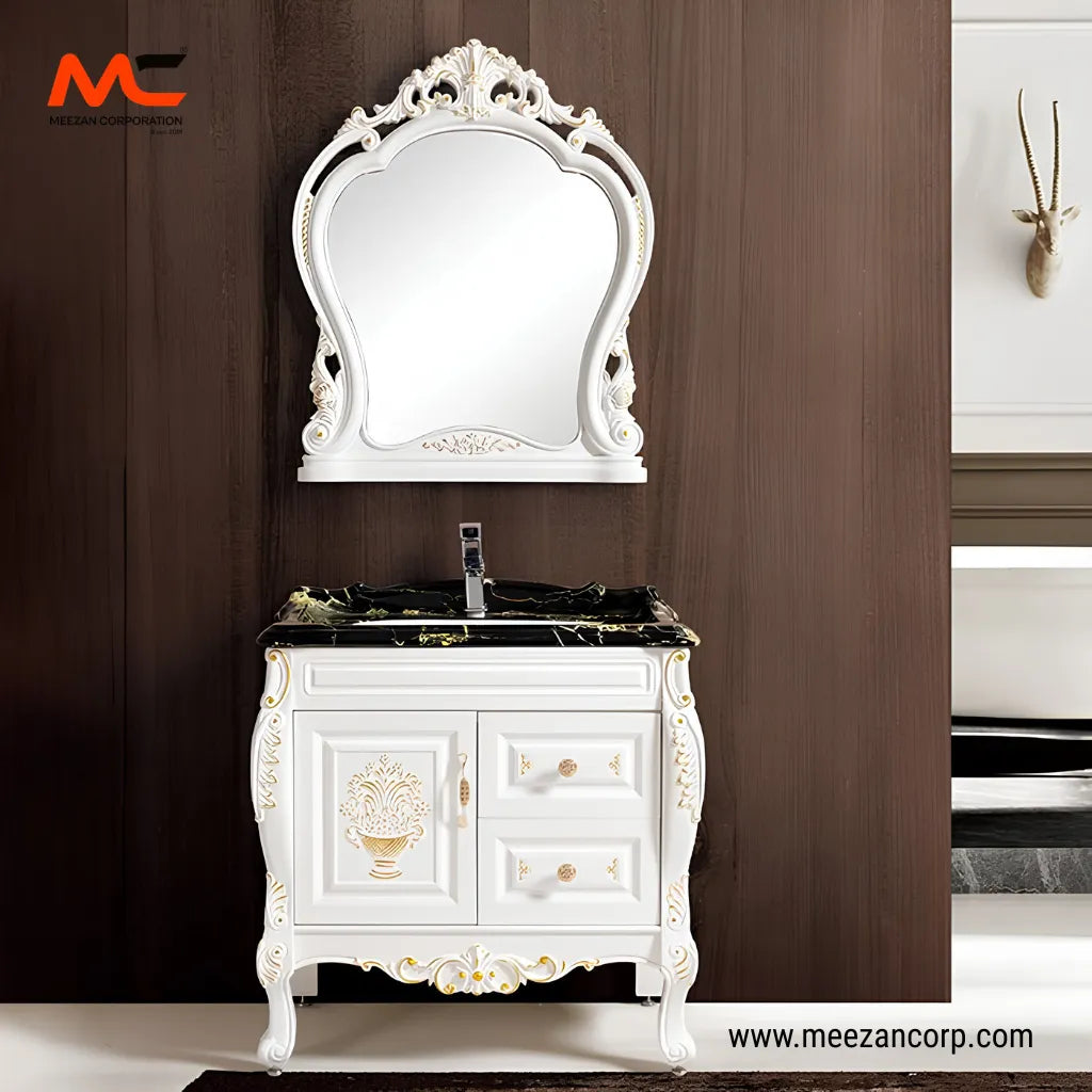 PVC Vanity White and Gold