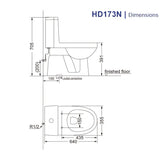 Porta HD173N Cito One Piece Toilet with Normal Seat Cover