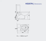 Porta HD257N Cito Two Piece Toilet with Normal Seat Cover
