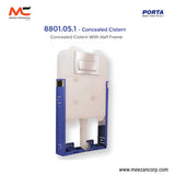 Porta Model 8801.05.1 Half Frame Concealed Cistern with Push Button and Accessories