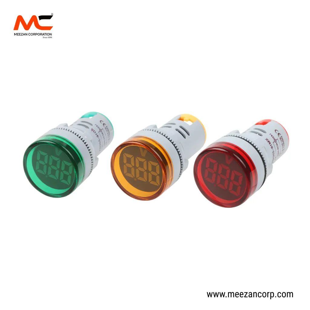 Round Digital Voltmeter Indicator
