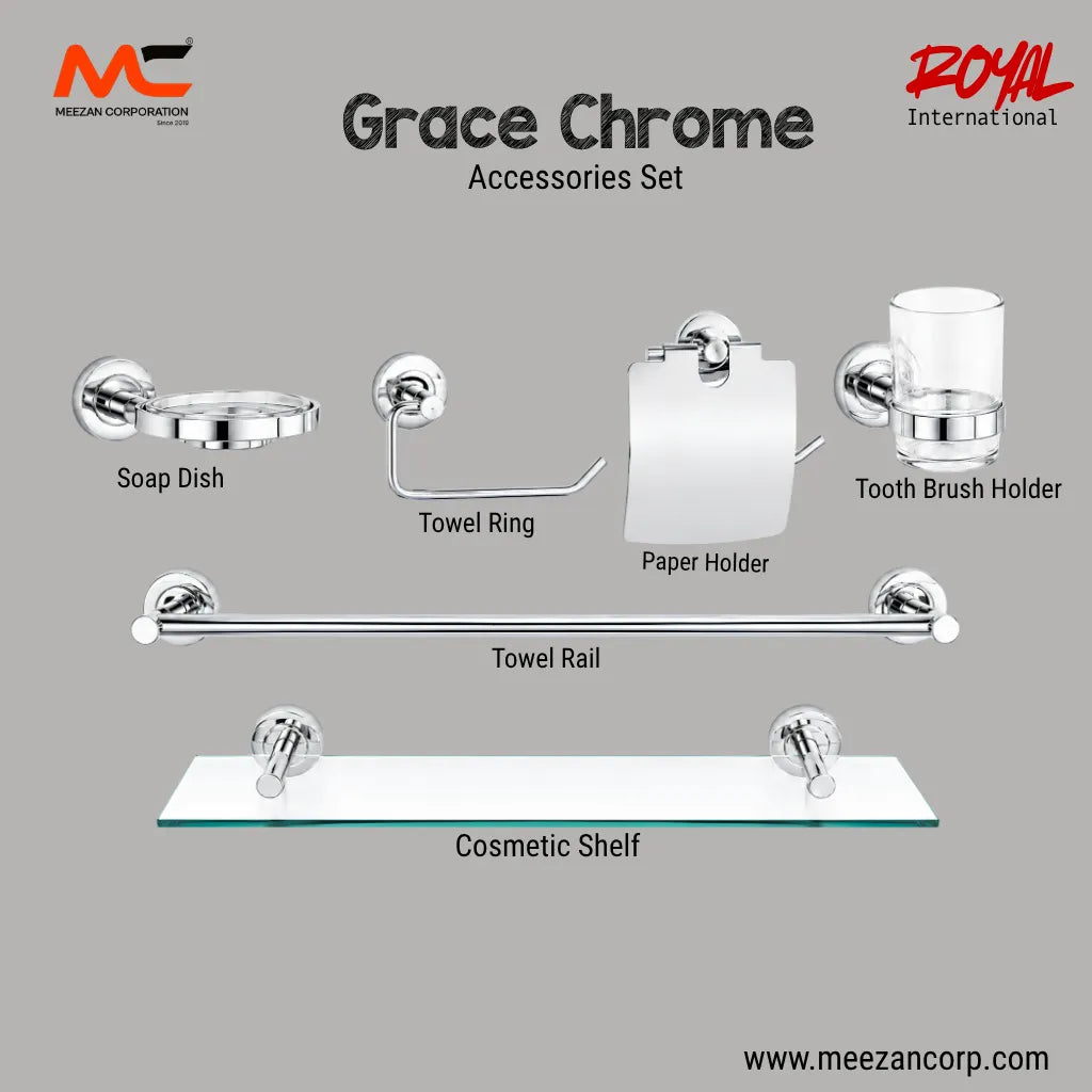 Royal International Grace Chrome Accessories Set