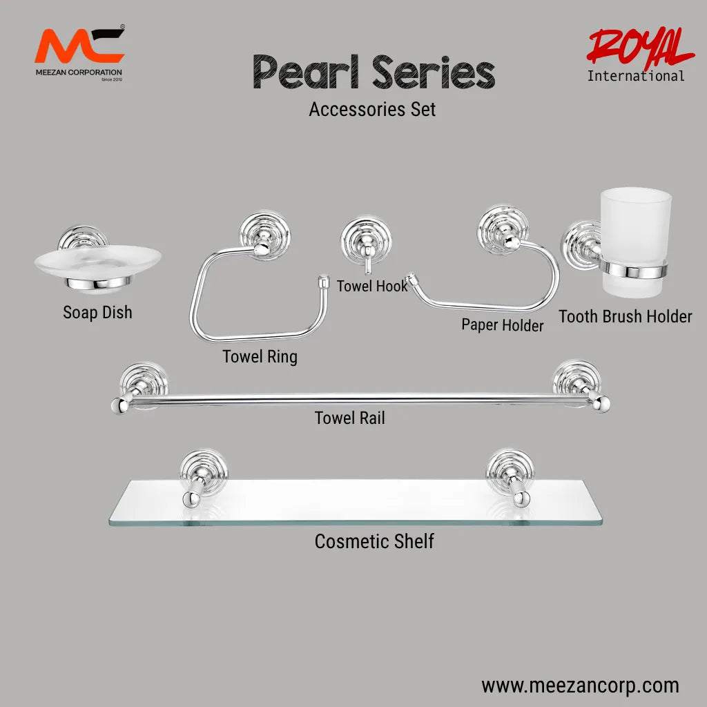 Royal International Pearl Series Bathroom Accessories Set