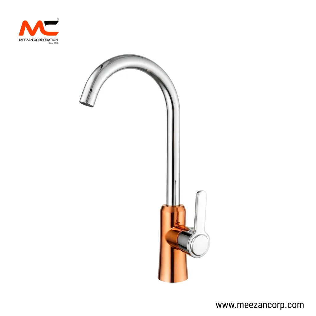 Sink Mixer – Polished Chrome & Copper Finish