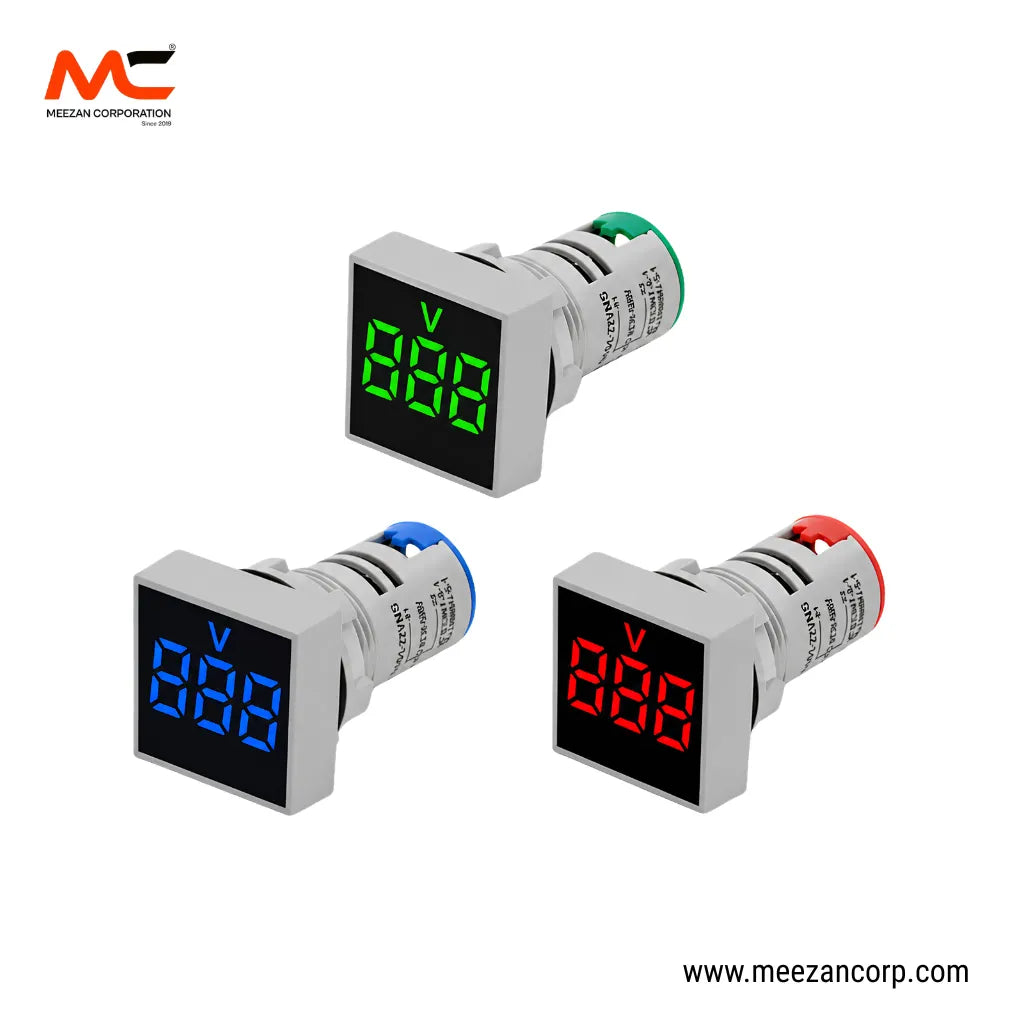 Square Digital Voltmeter Indicator