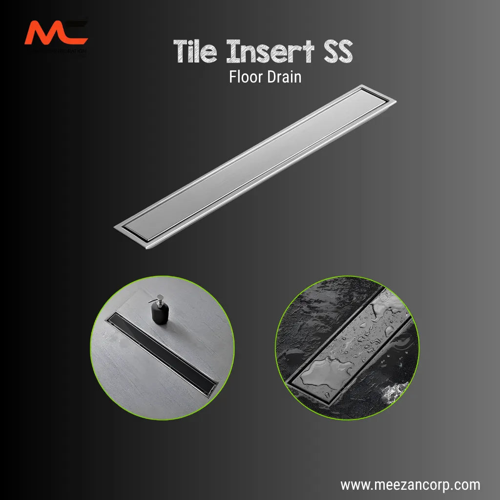 Stainless Steel Linear Tile Insert Floor Drain