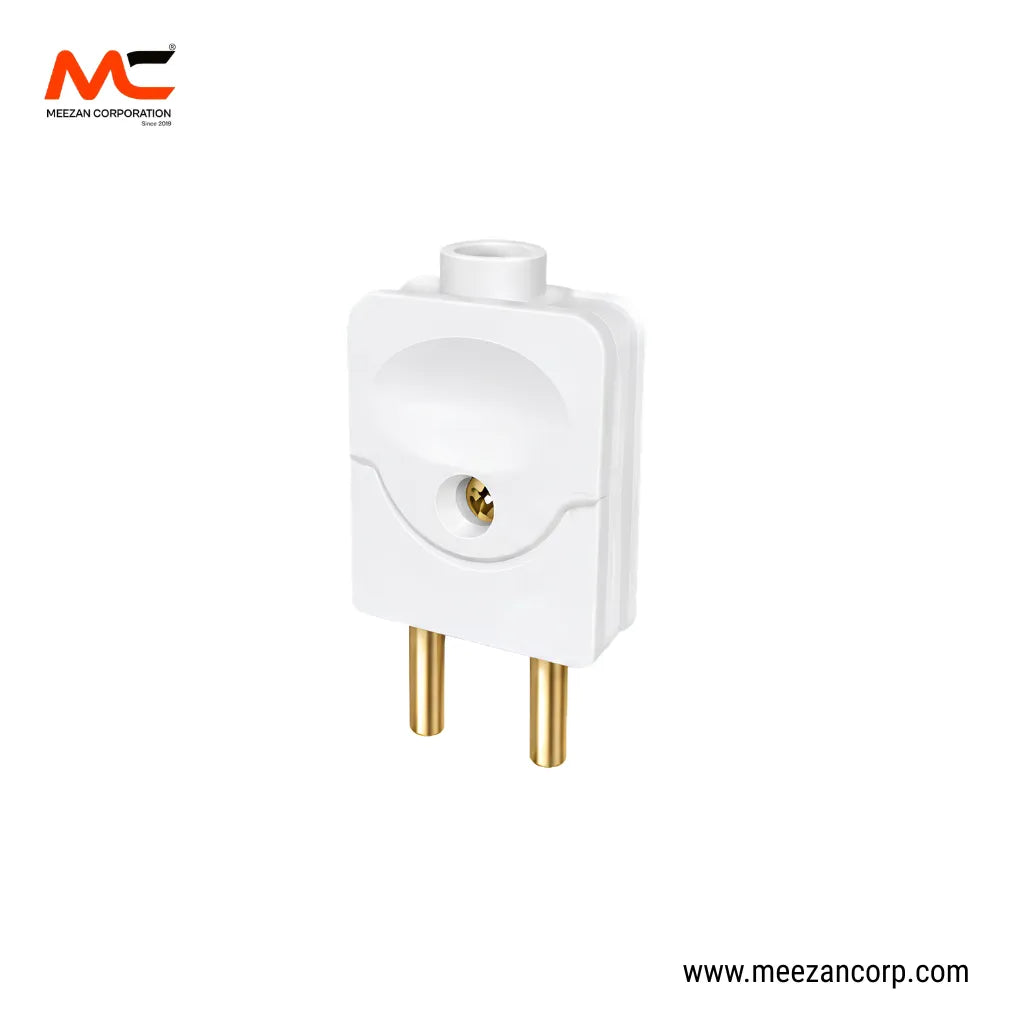 Standard 2-Pin Male Plug Top with Finger Grip
