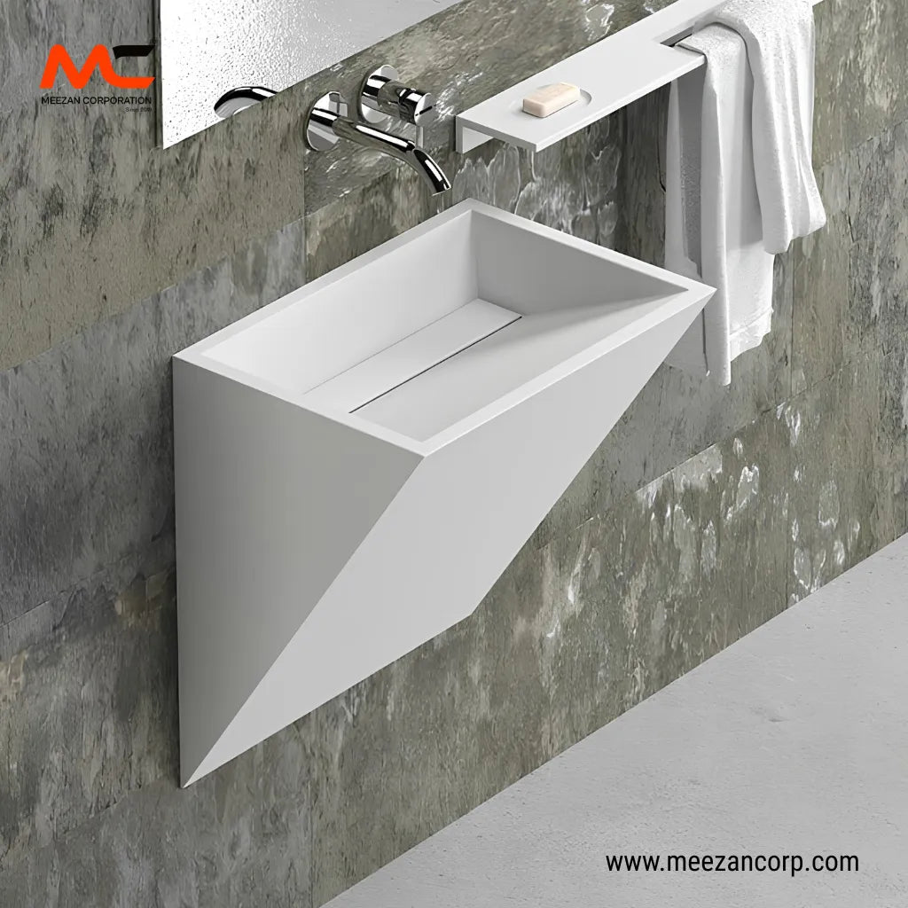 Tile Vanity Alpine White Angular Prism