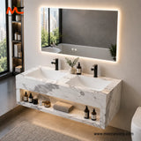 Tile Vanity Double – White & Grey