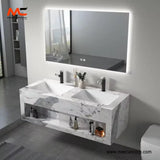 Tile Vanity Double – White & Grey