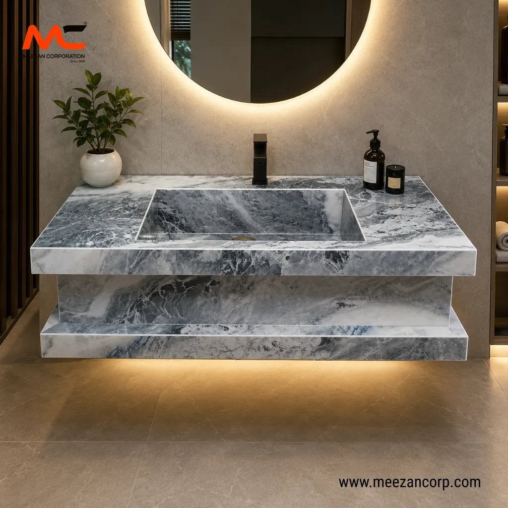 Tile Vanity – Grey Stone