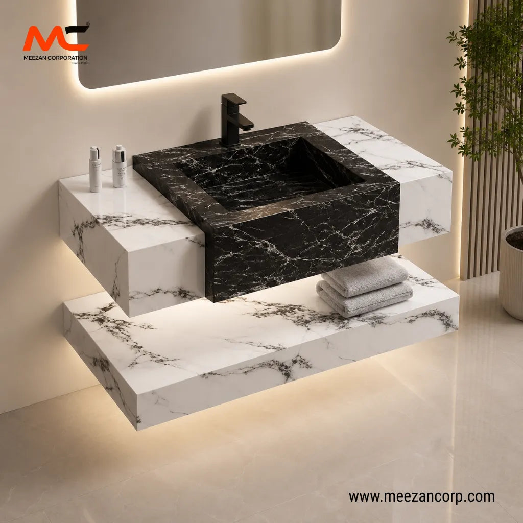 Tile Vanity – White & Black